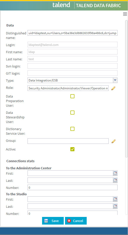 Configuring LDAP mode in Talend Administrator Center (TAC) and Studio